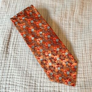 Ermenegildo Zegna | Orange and Blue Floral Silk Tie